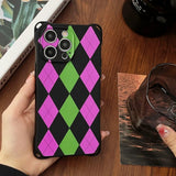 Pink and Green Argyle Case