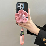 Black Pink Flower Case