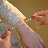 Golden Leaf Pearl Bracelet