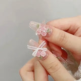 Rosy Lace Garden Nails