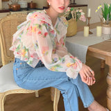 Chiffon Garden Blouse: A Romantic Floral Look for Autumn | RiverMall