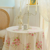 🌸 A Touch of Timeless Romance: Cottage Rose Frill Tablecloth