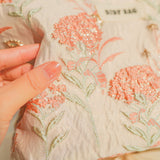 Coral Bloom Quilted Pouch