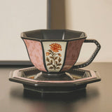 Antique Floral Hexagon Cups