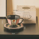 Antique Floral Hexagon Cups