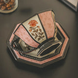 Antique Floral Hexagon Cups