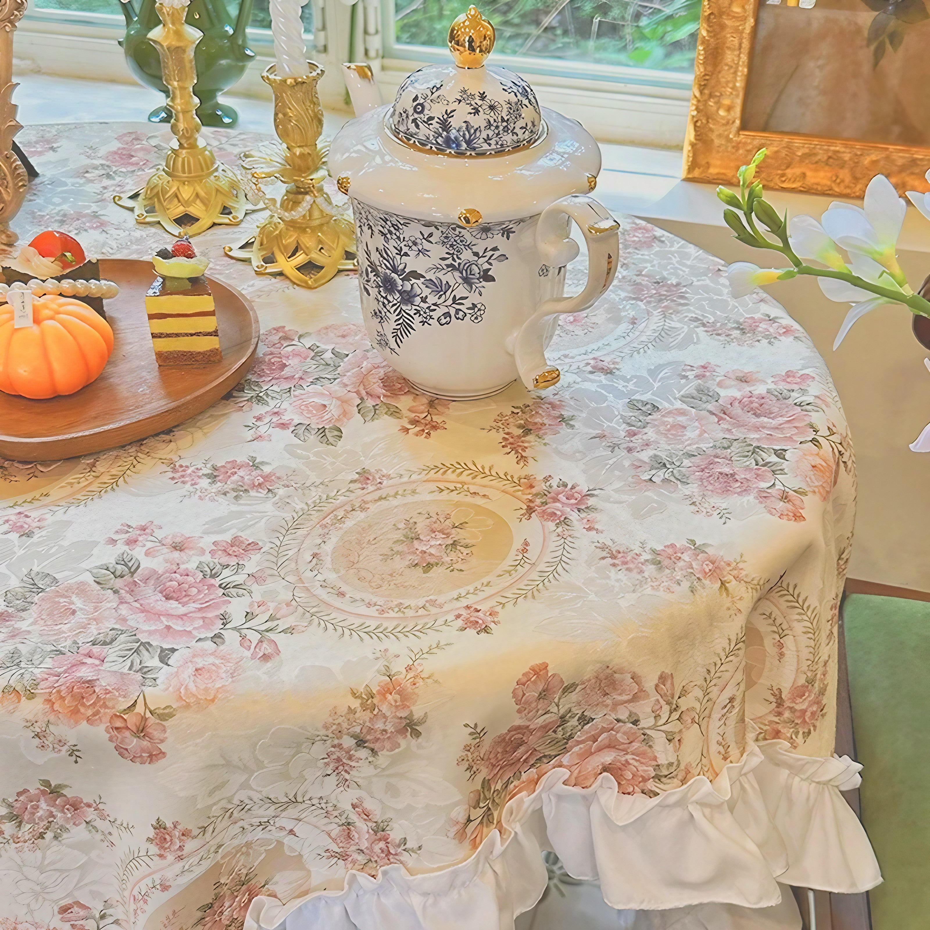 Antique Floral Tablecloth