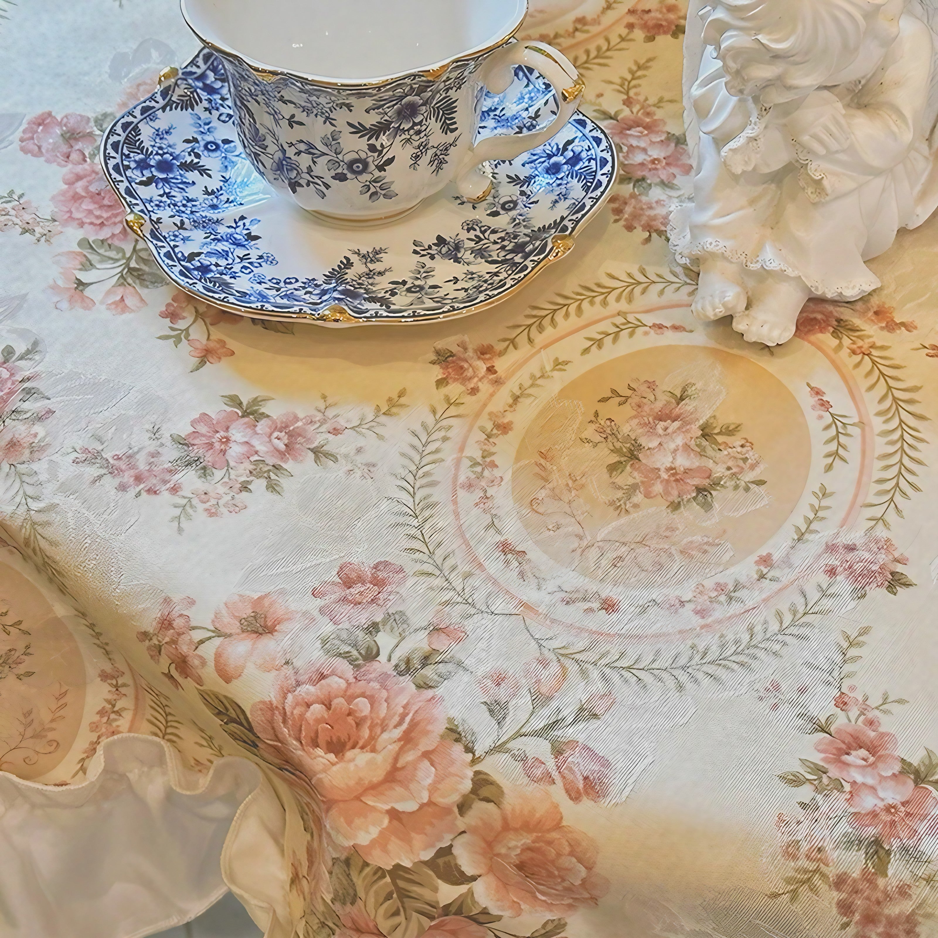 Antique Floral Tablecloth