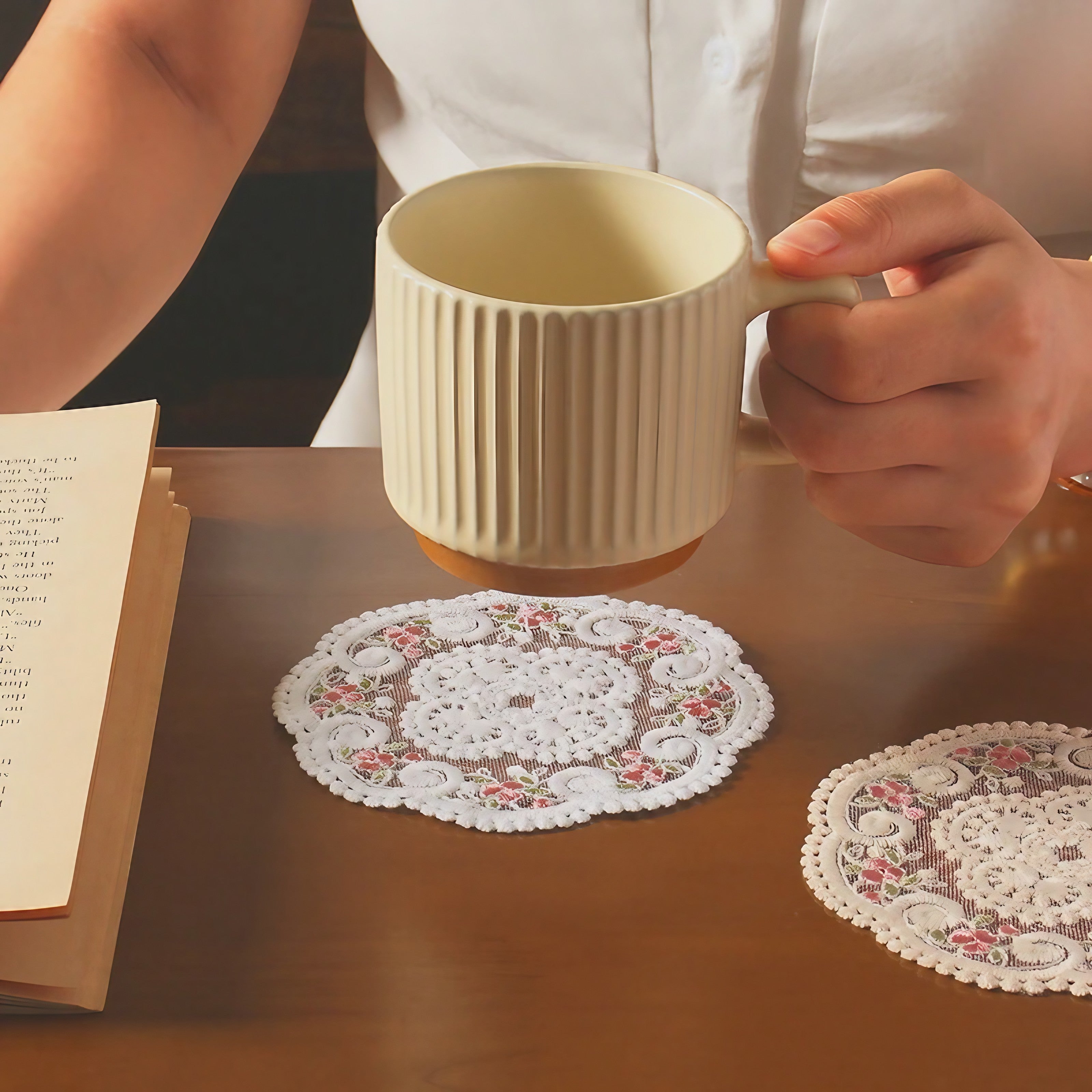 Antique Rose Lace Coaster