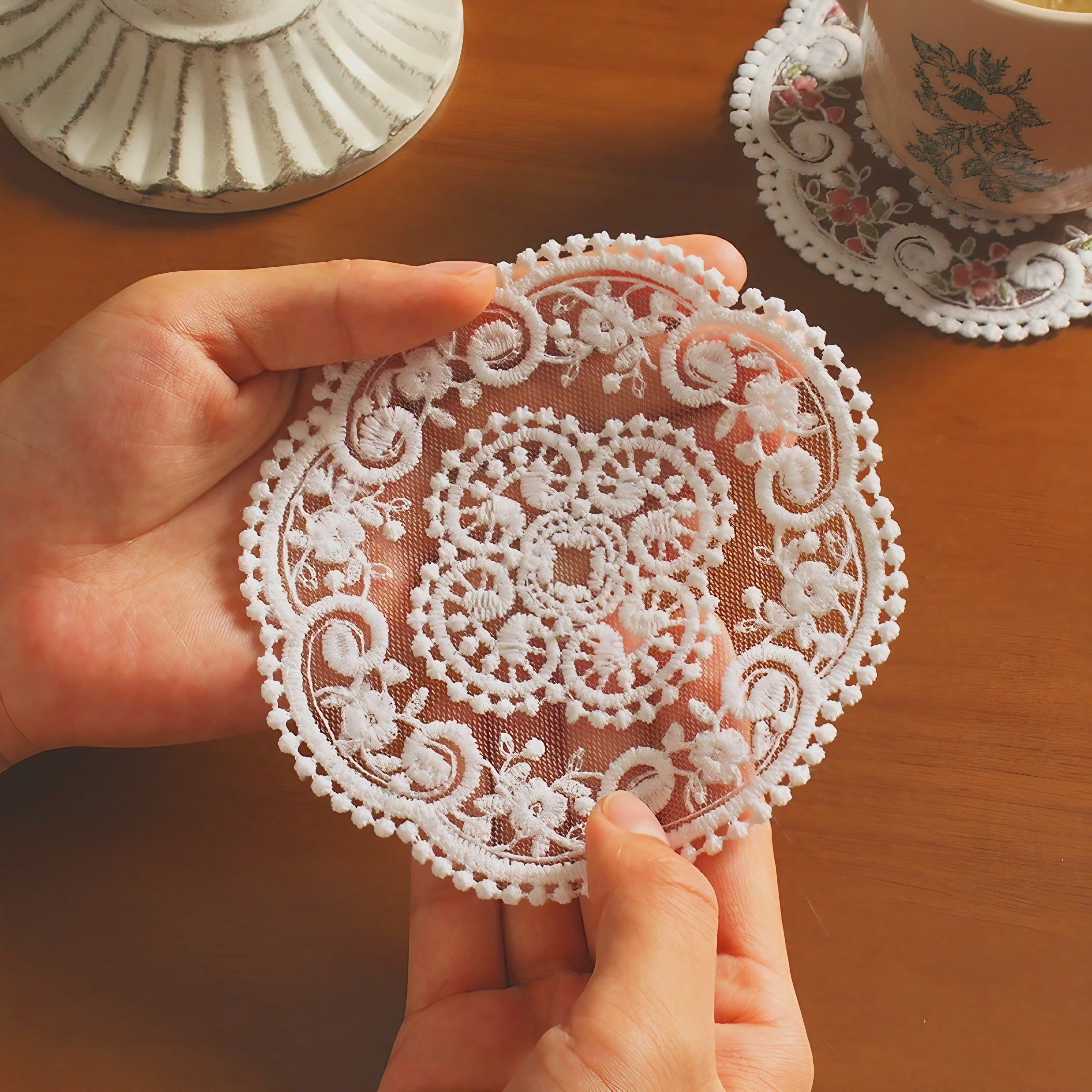 Antique Rose Lace Coaster