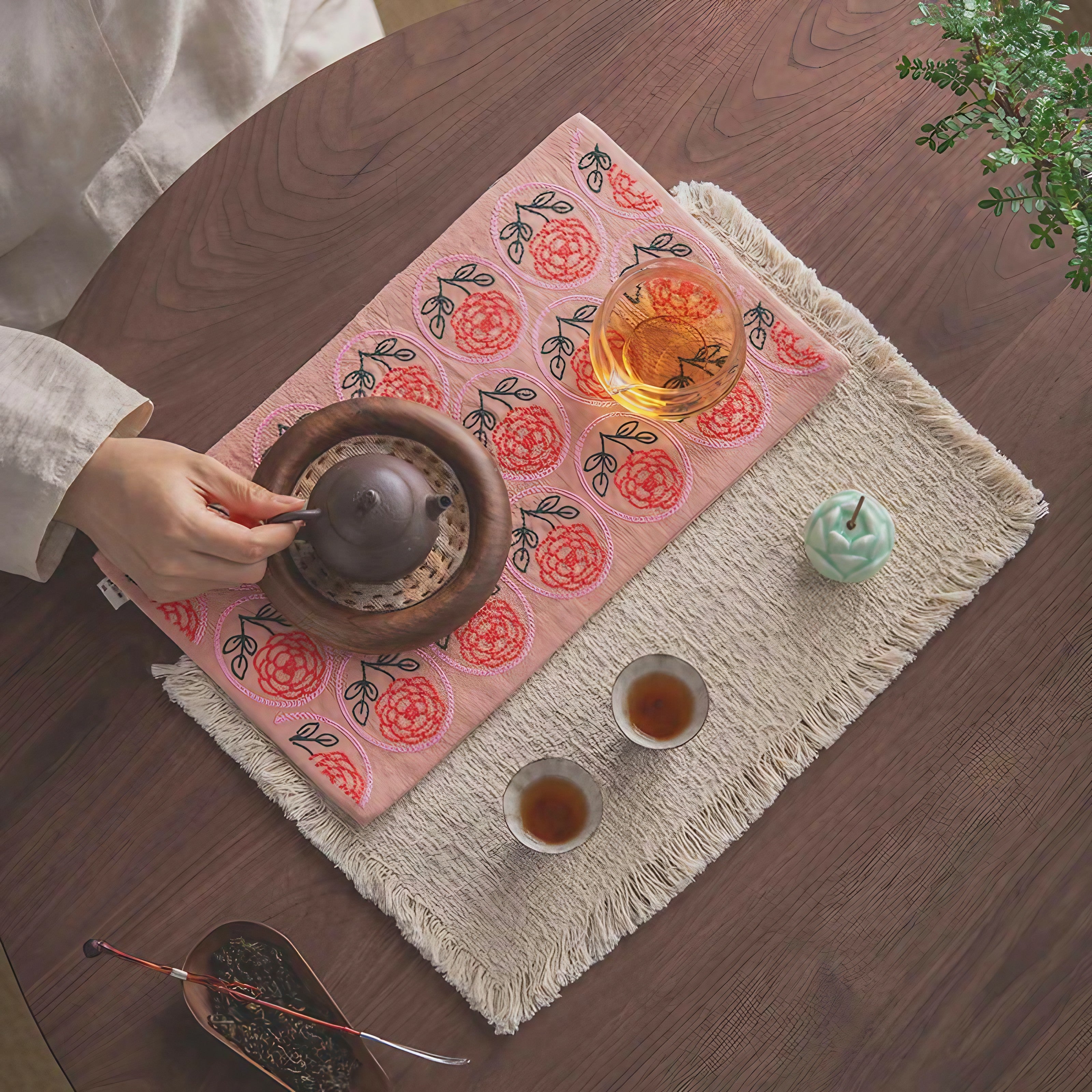 Artisan Rose Boho Tea Mat