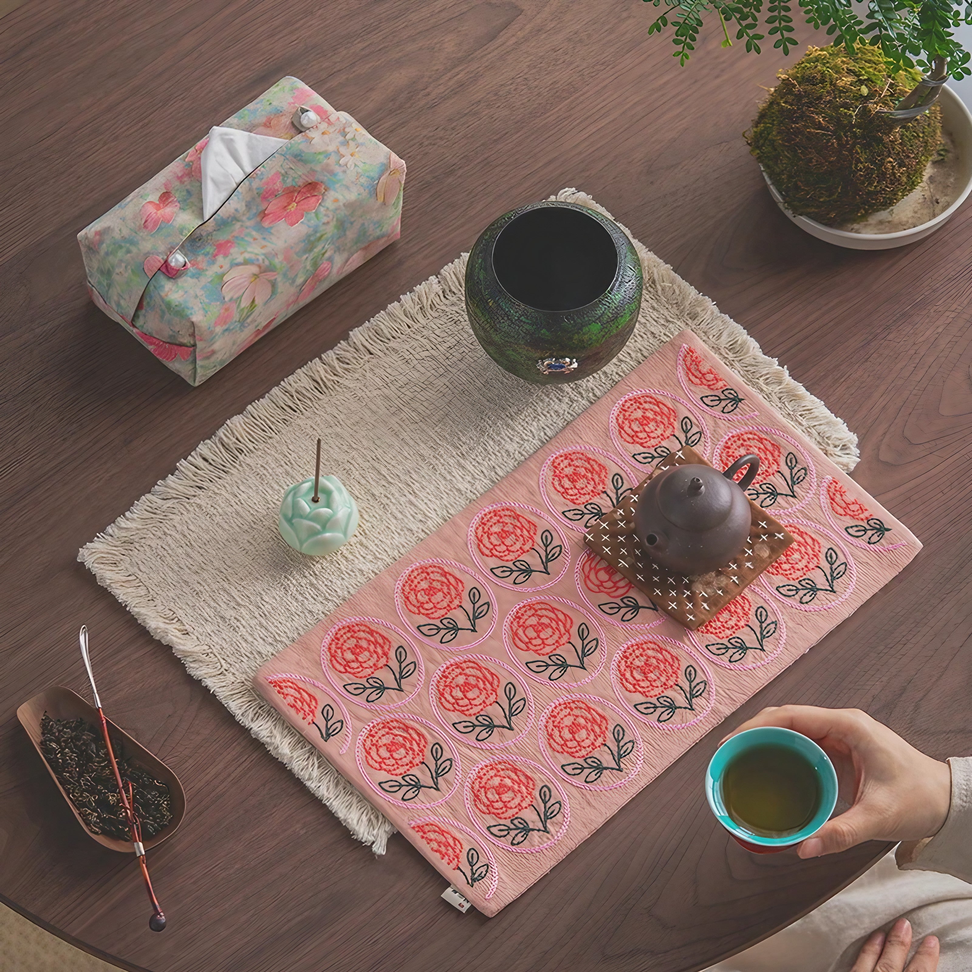 Artisan Rose Boho Tea Mat