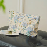Coral Bloom Quilted Pouch