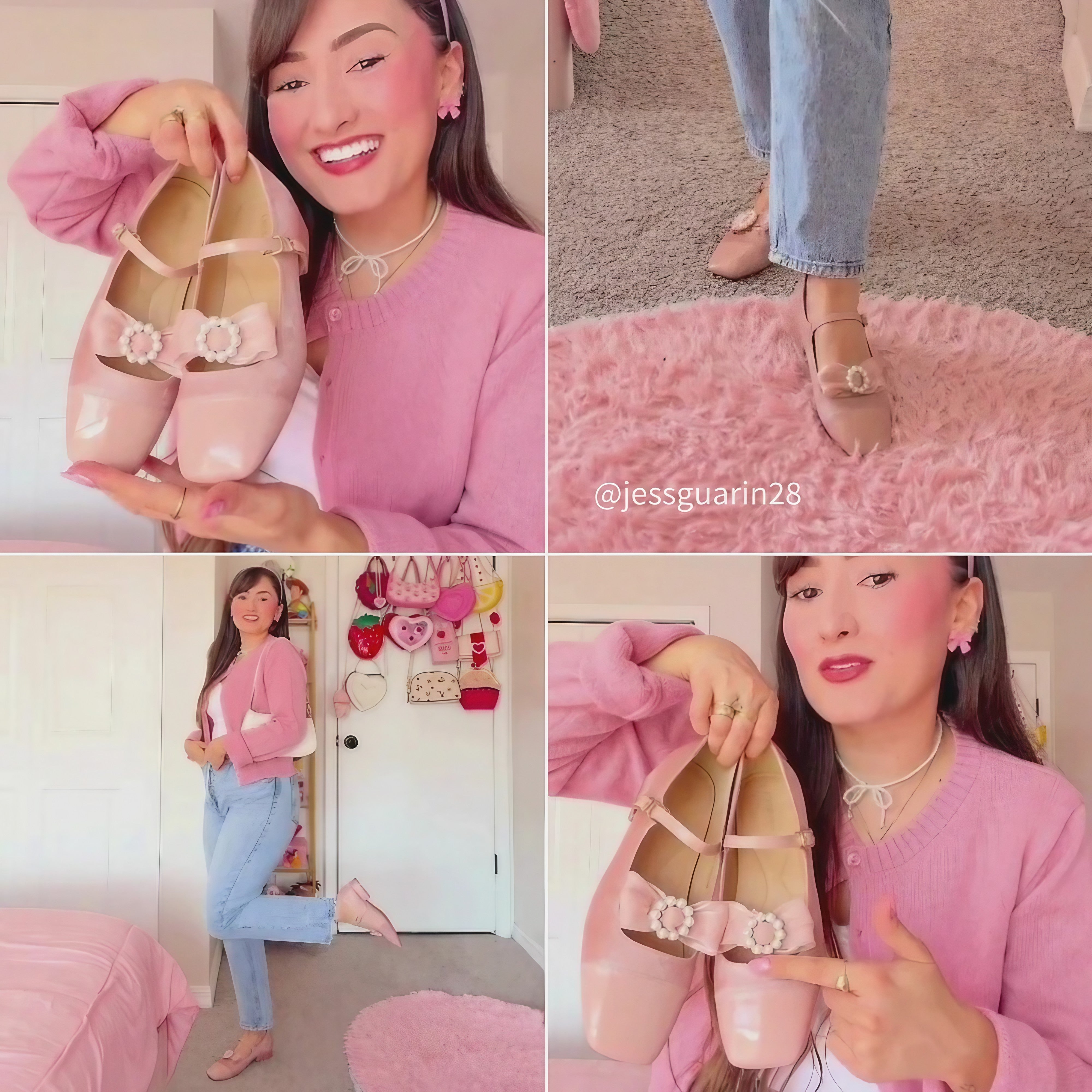 Rose Velvet Charm Shoes