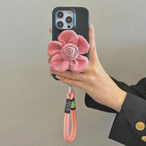 Black Pink Flower Case