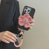 Black Pink Flower Case