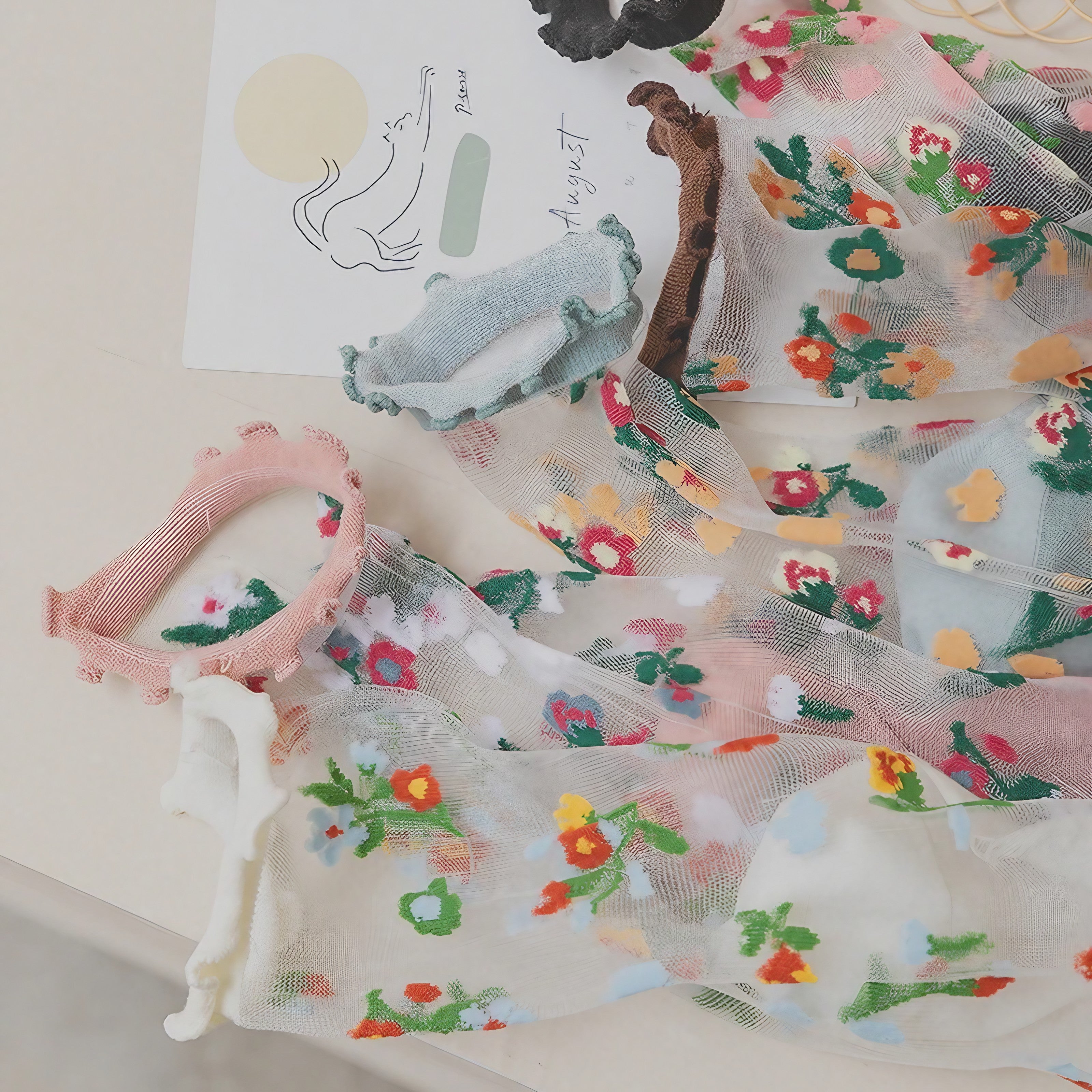 Bloom Veil Embroidered Socks