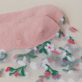 Bloom Veil Embroidered Socks