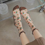Bloom Veil Embroidered Socks