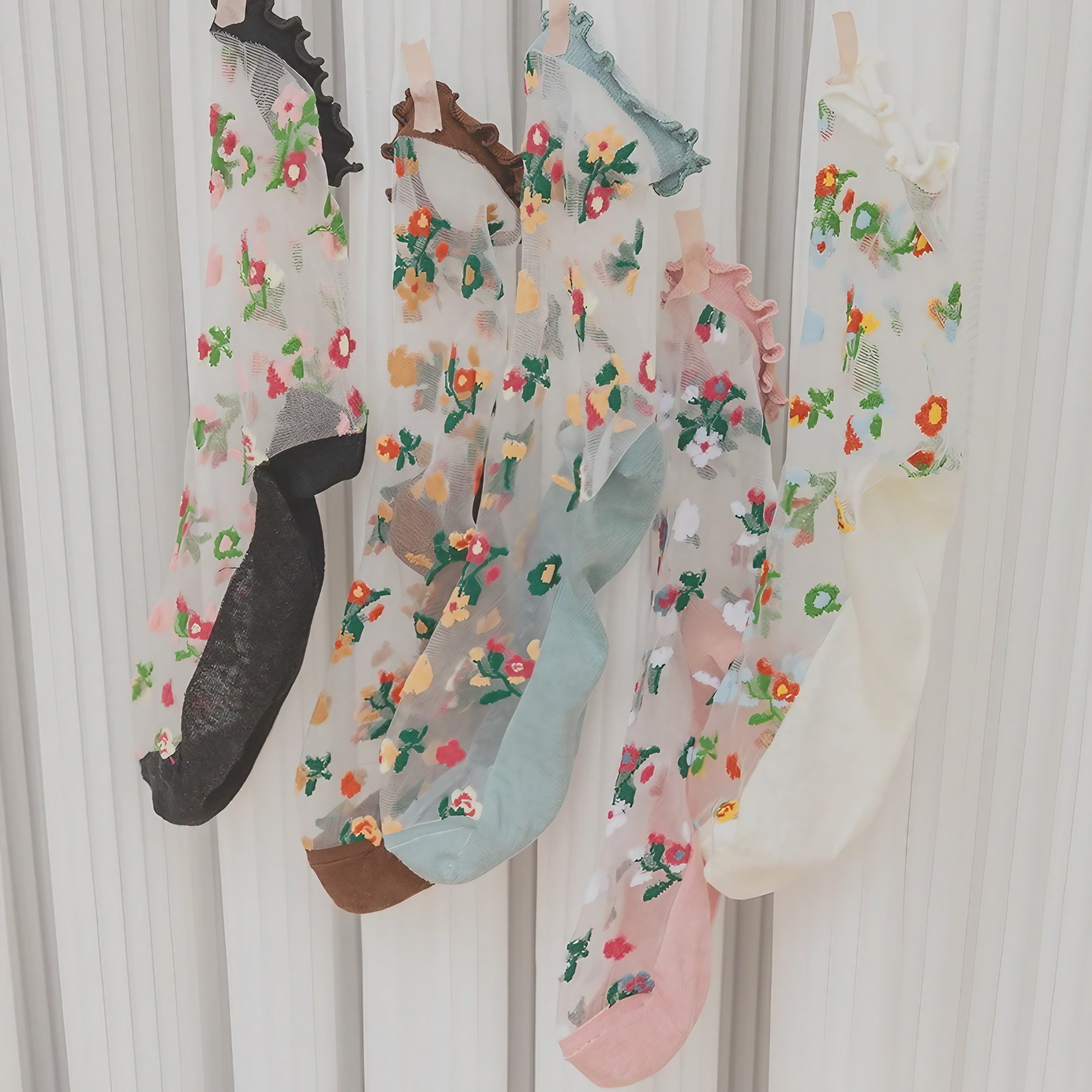 Bloom Veil Embroidered Socks