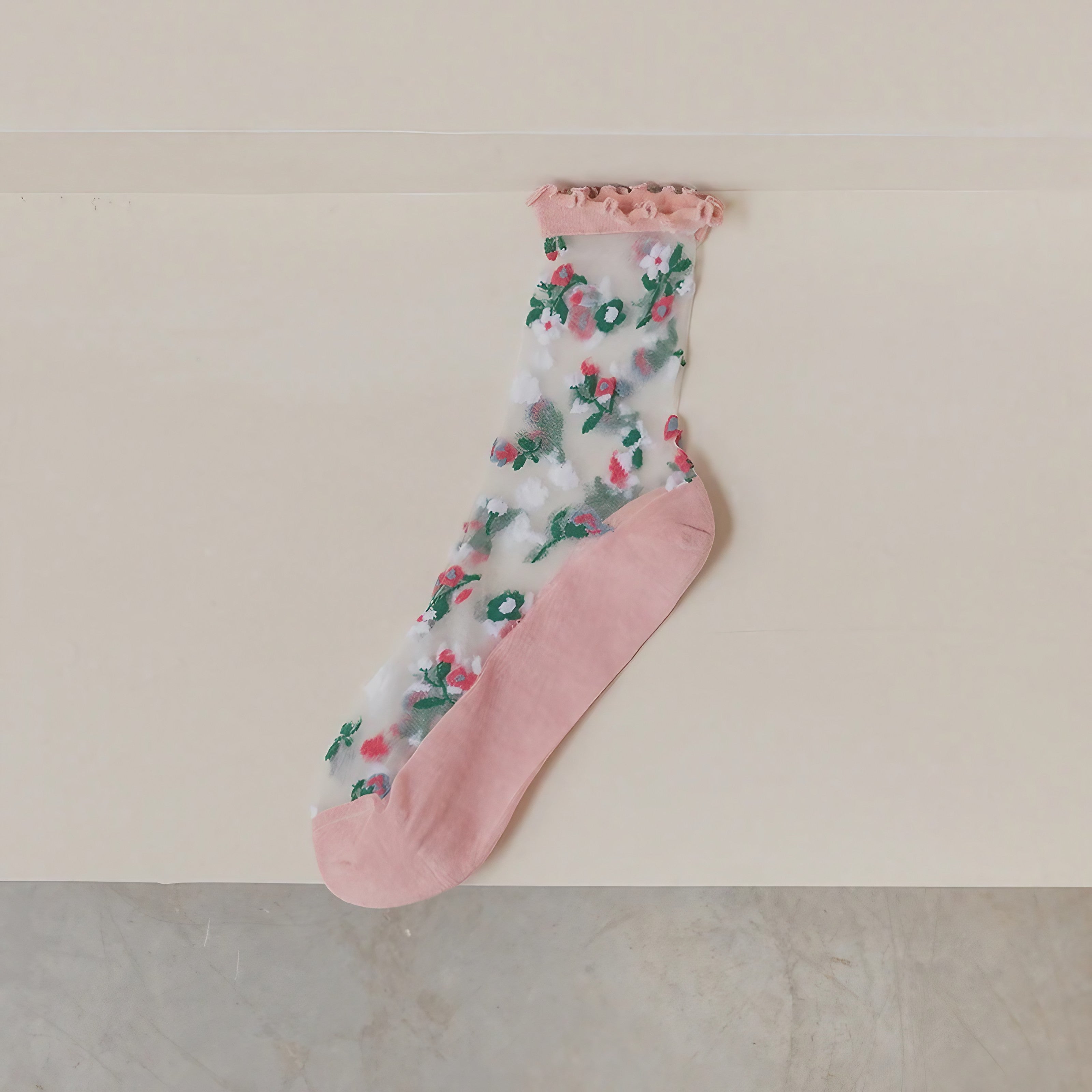 Bloom Veil Embroidered Socks