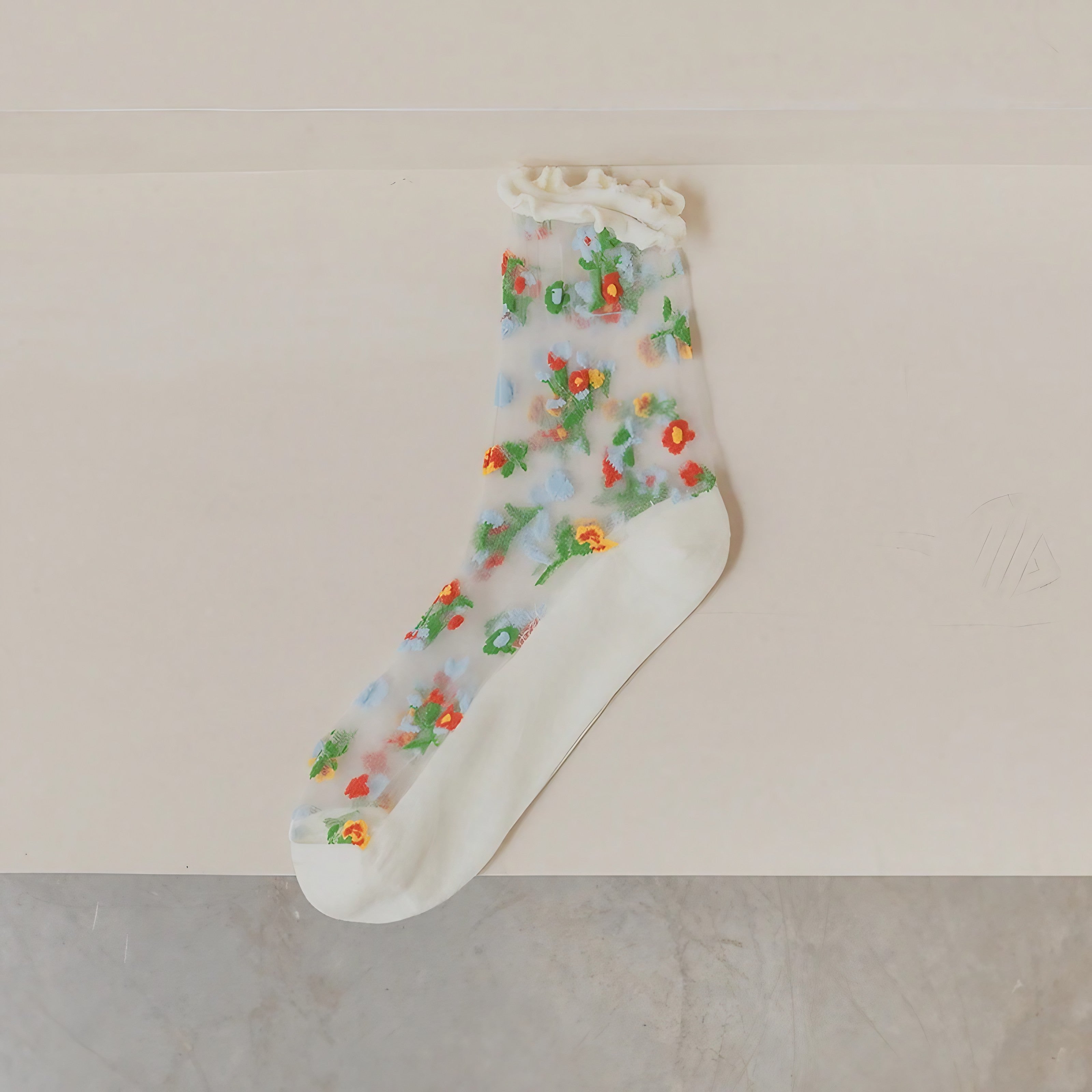 Bloom Veil Embroidered Socks