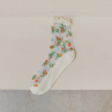 Bloom Veil Embroidered Socks