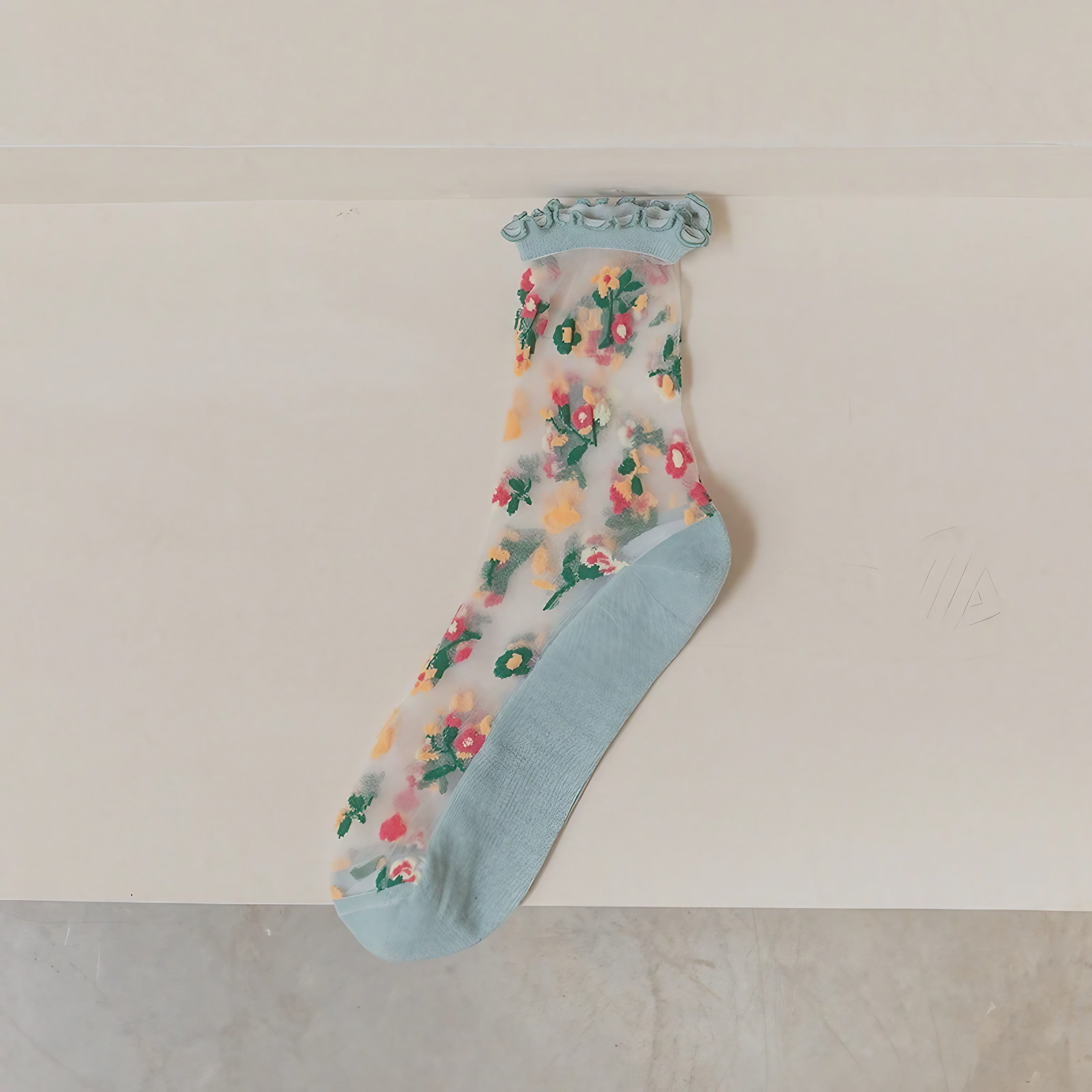 Bloom Veil Embroidered Socks