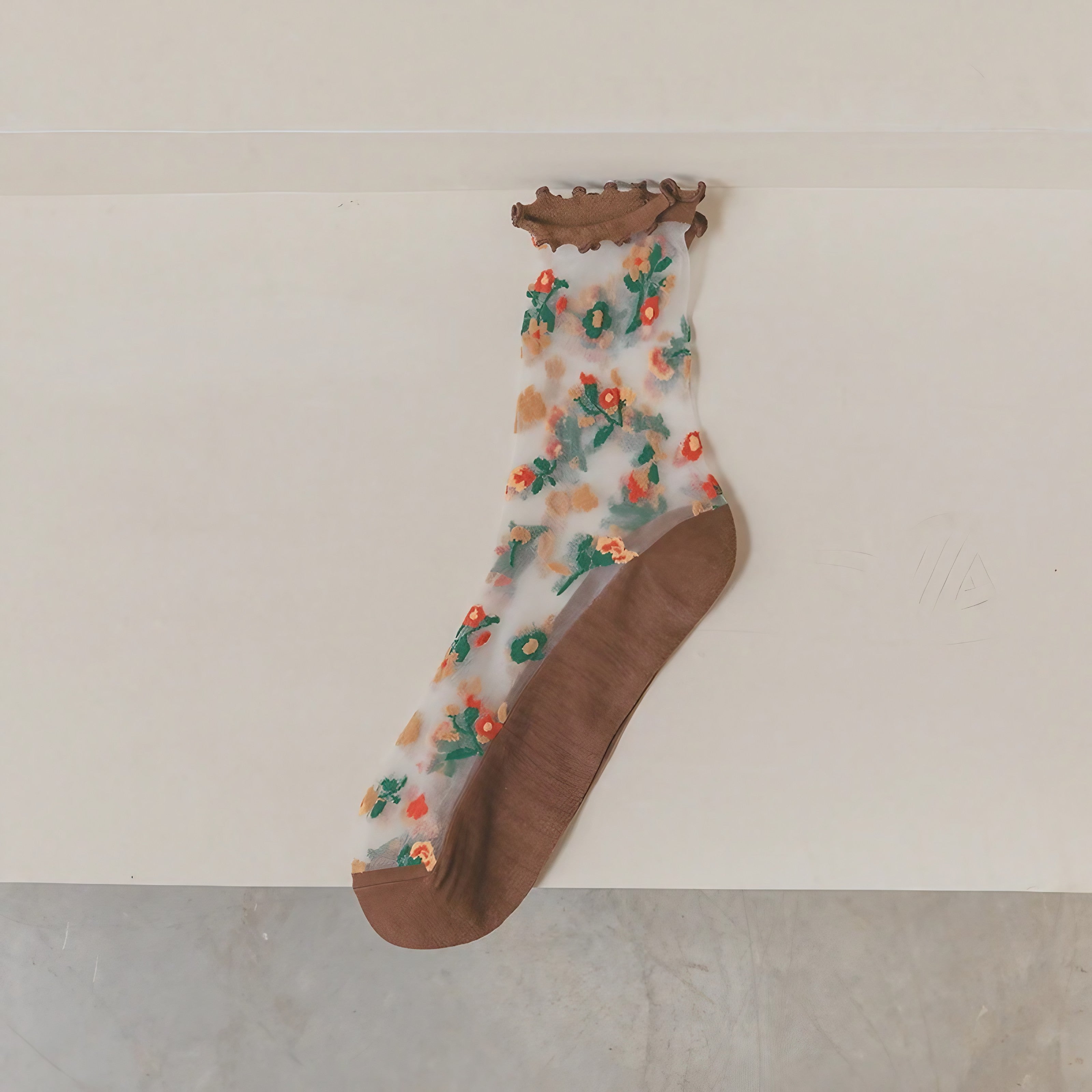 Bloom Veil Embroidered Socks