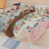 Bloom Veil Embroidered Socks