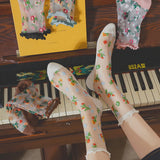 Bloom Veil Embroidered Socks