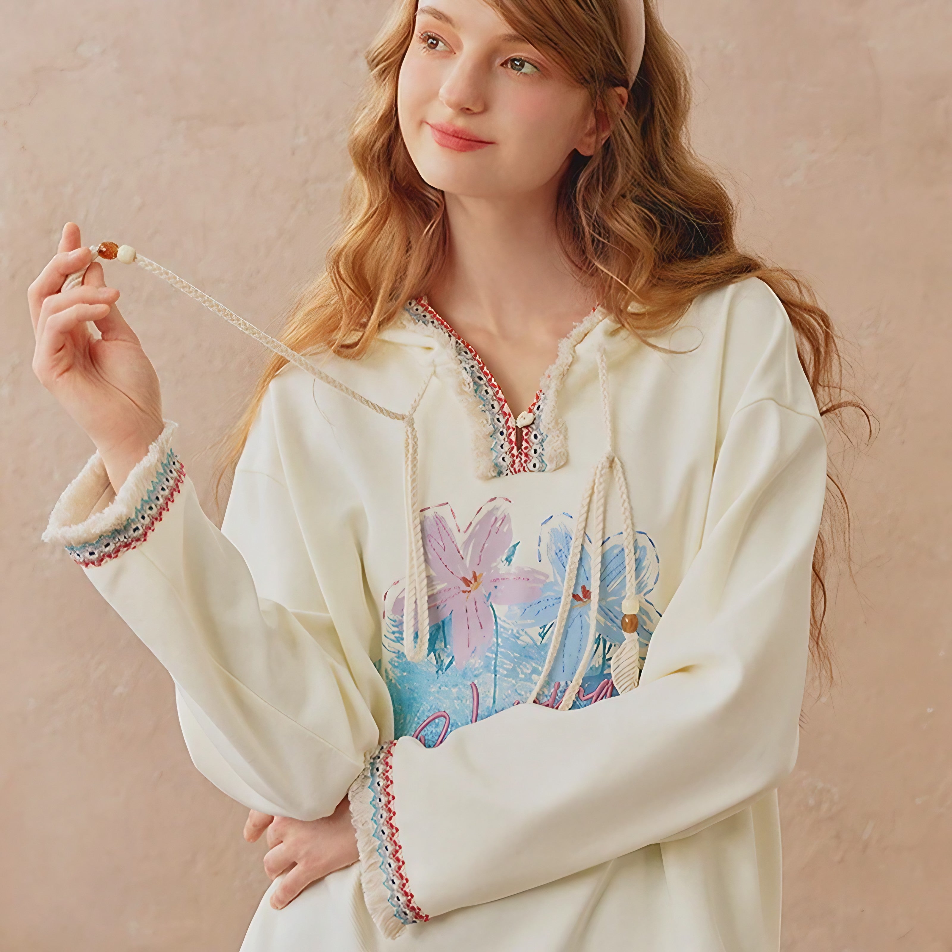 Blooming Fringe Hoodie