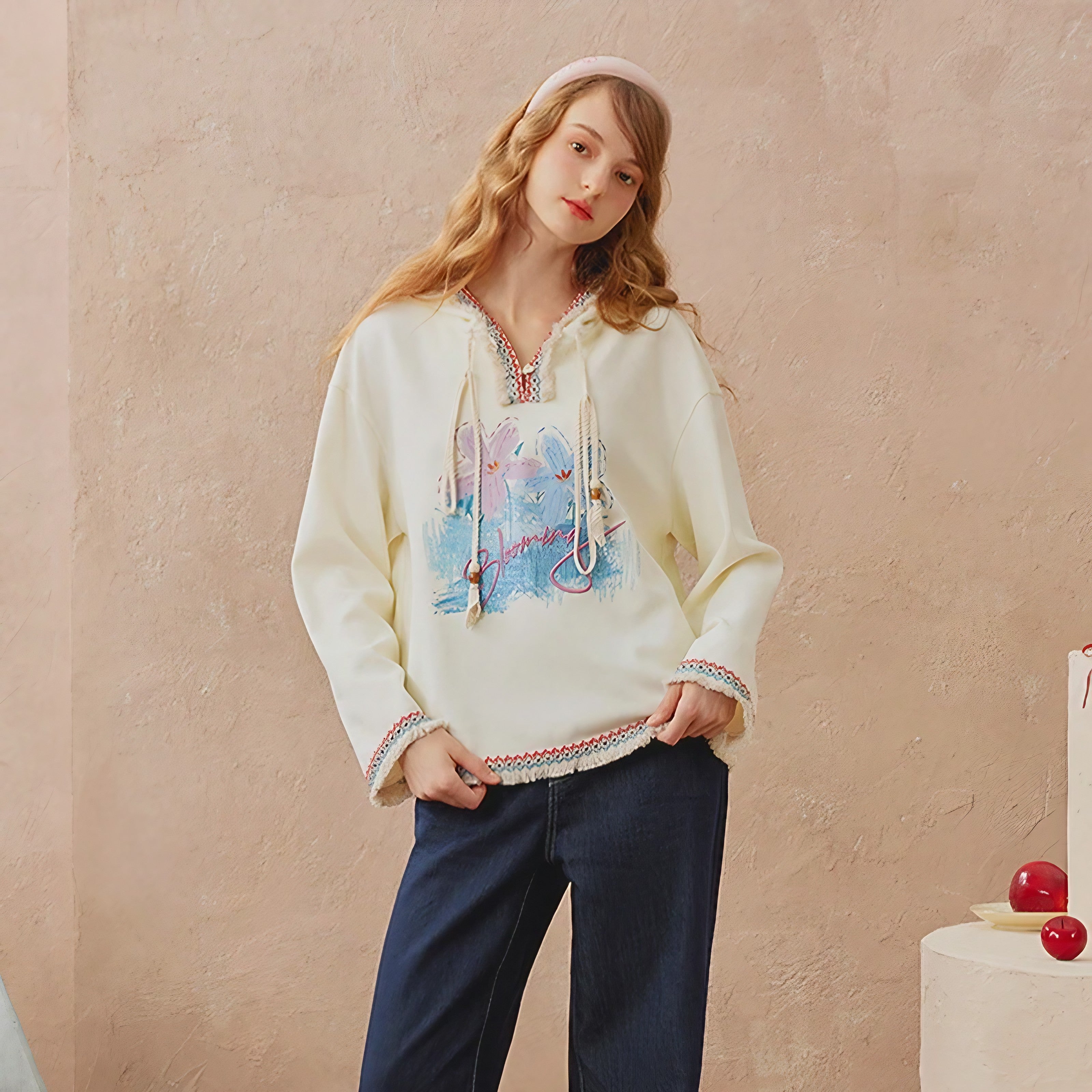 Blooming Fringe Hoodie