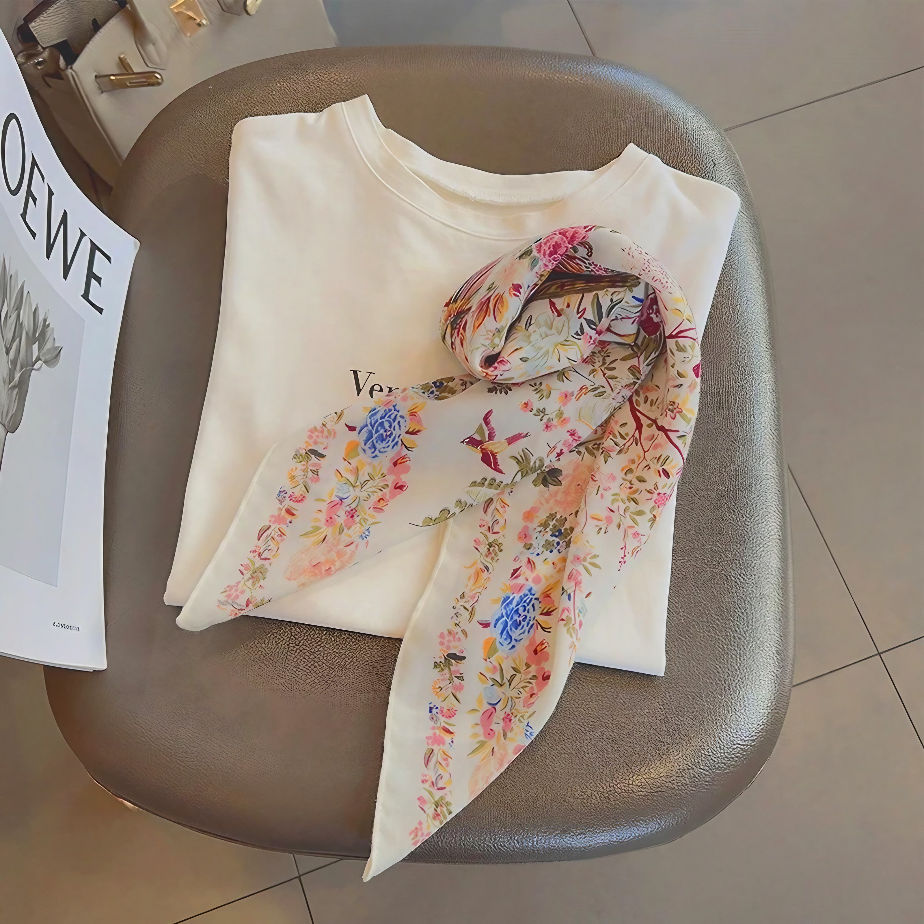 Blossom Crane Garden Scarf