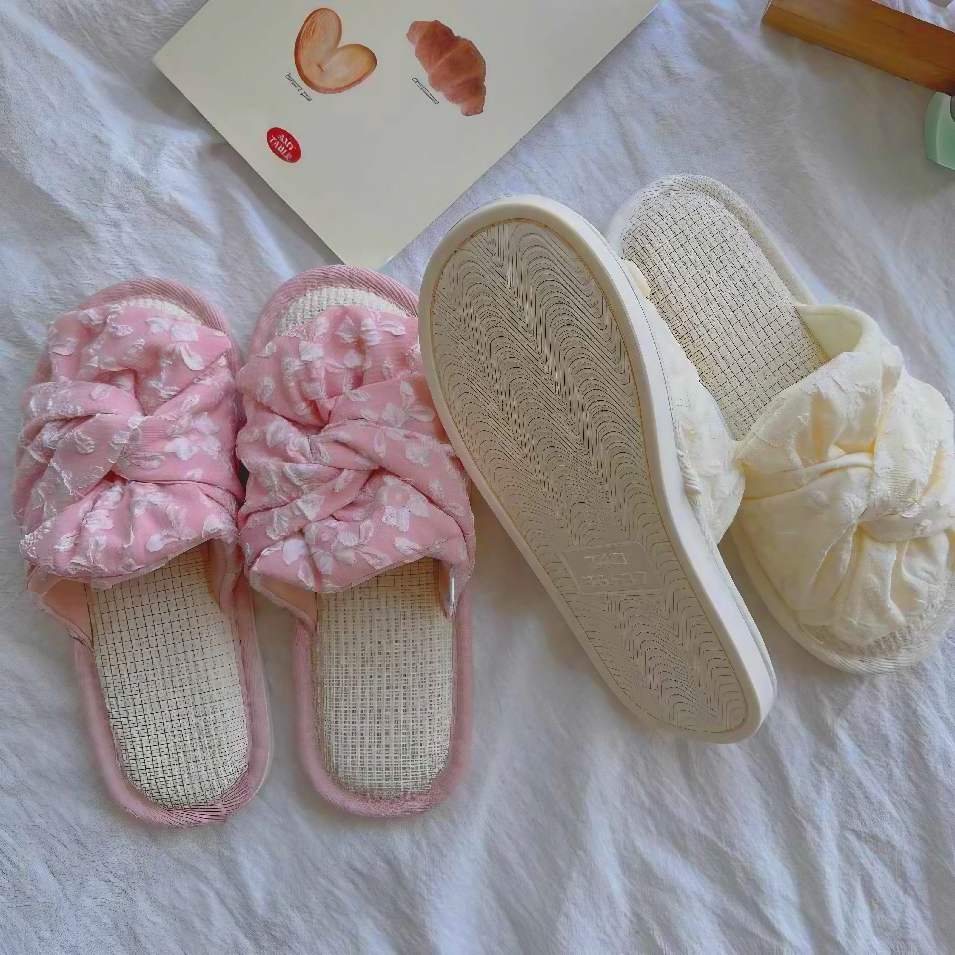 Blossom Knot Ribbon Slippers