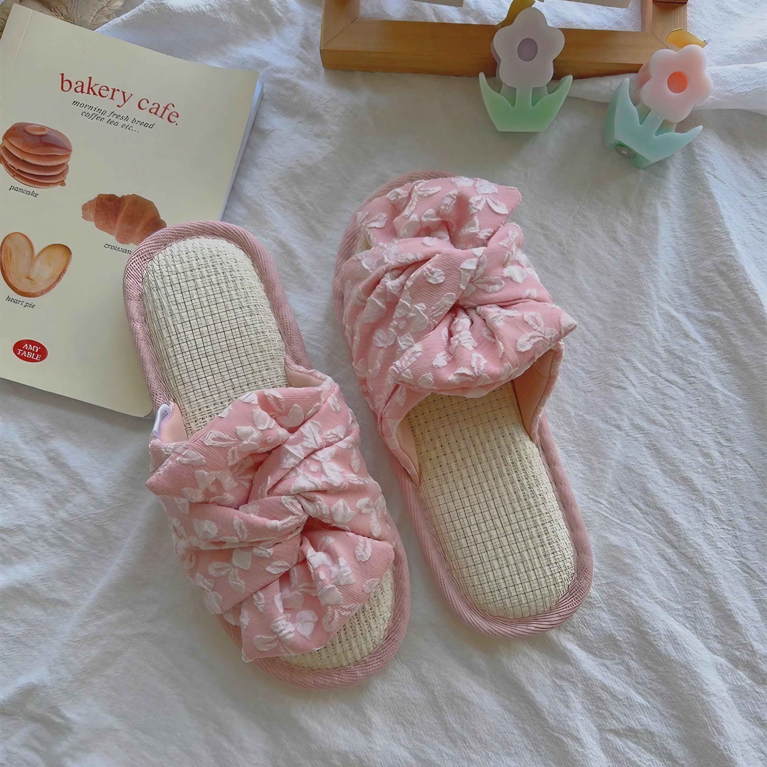 Blossom Knot Ribbon Slippers