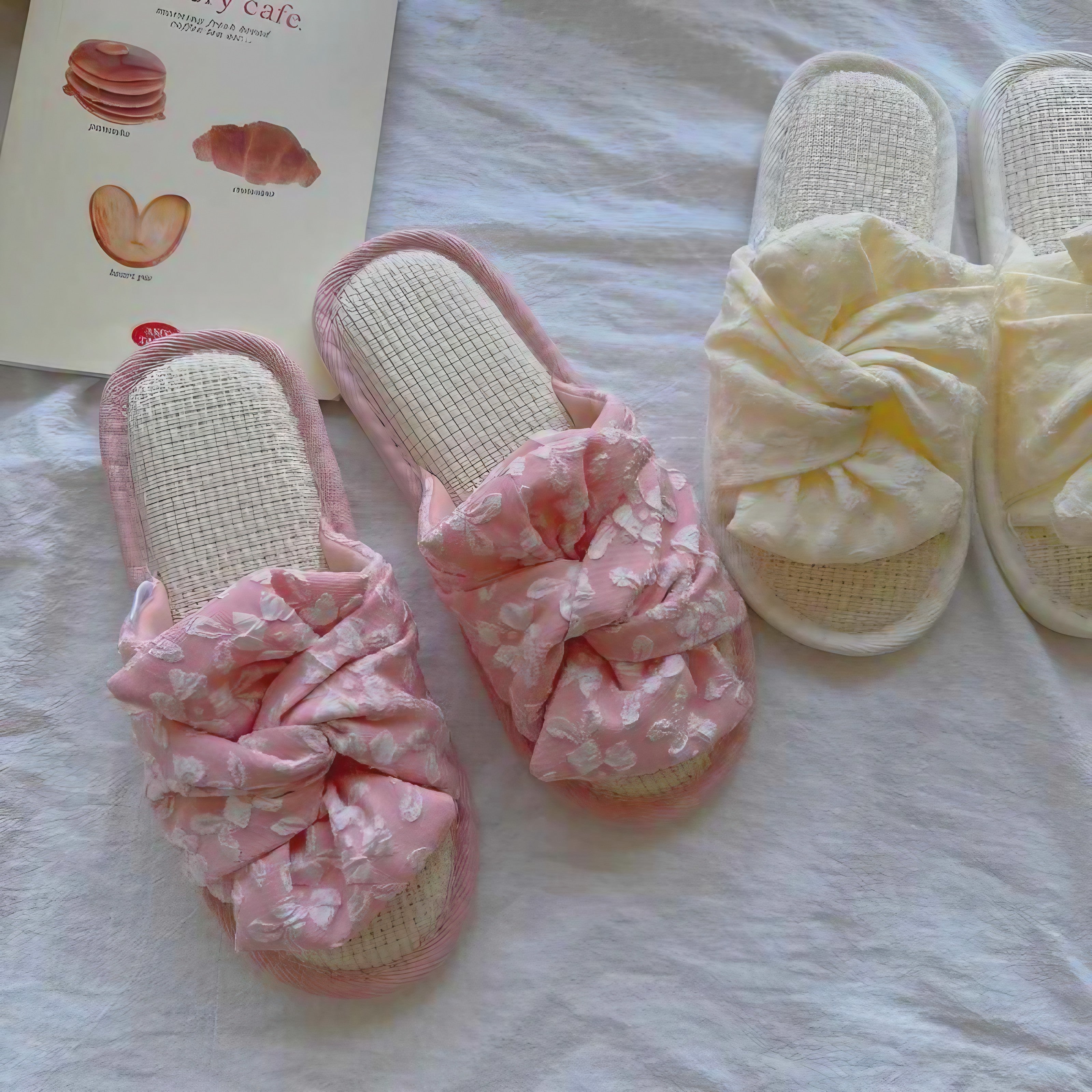 Blossom Knot Ribbon Slippers