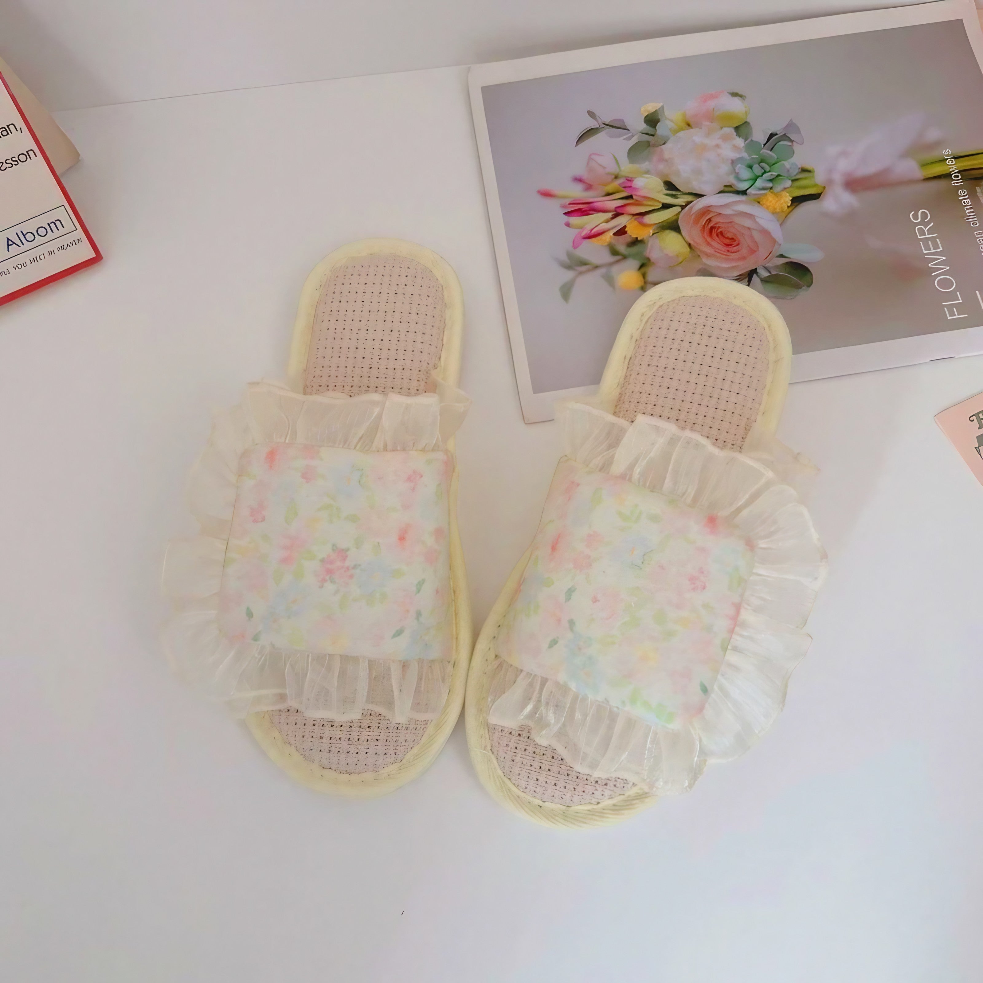 Blossom Mist Ruffle Slippers