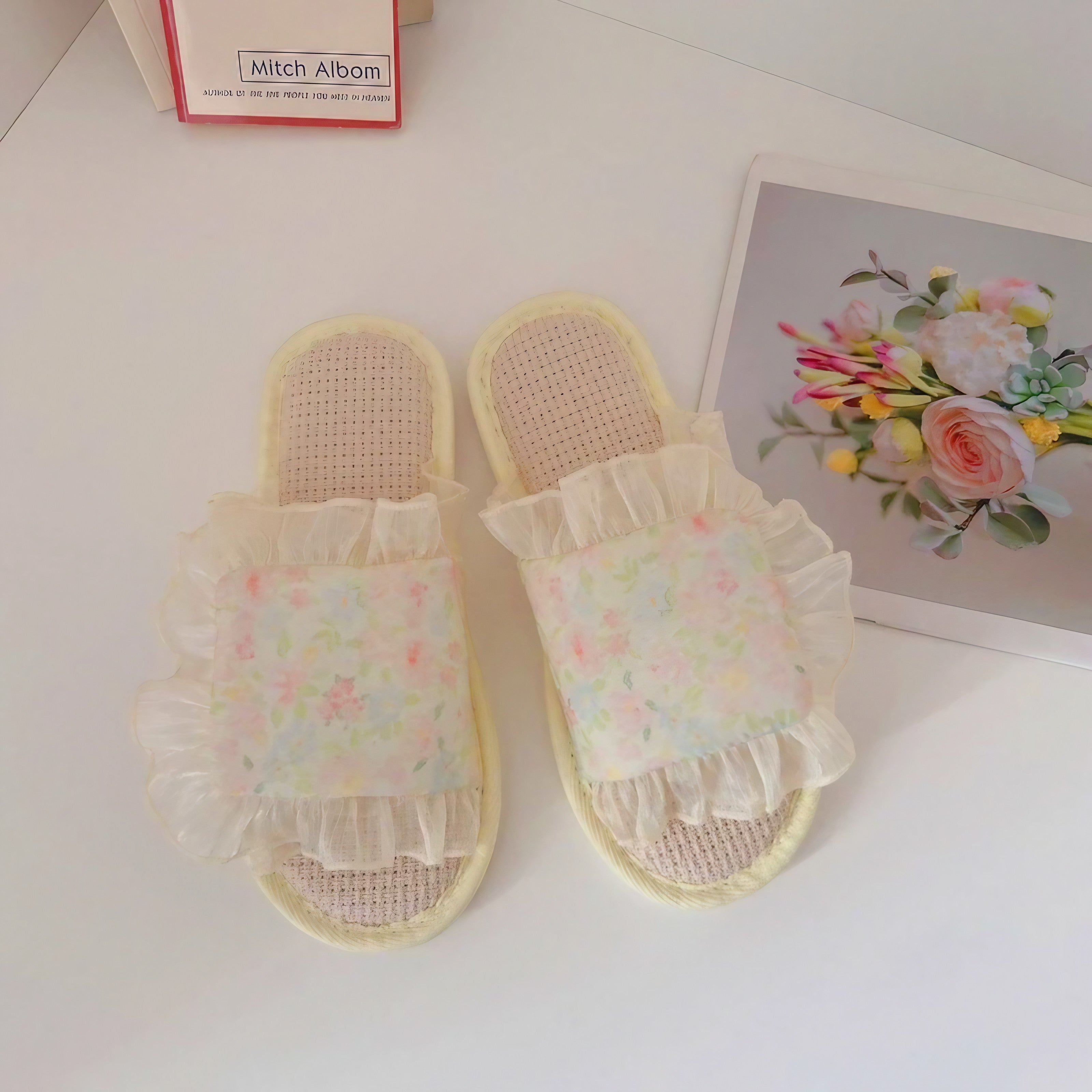 Blossom Mist Ruffle Slippers