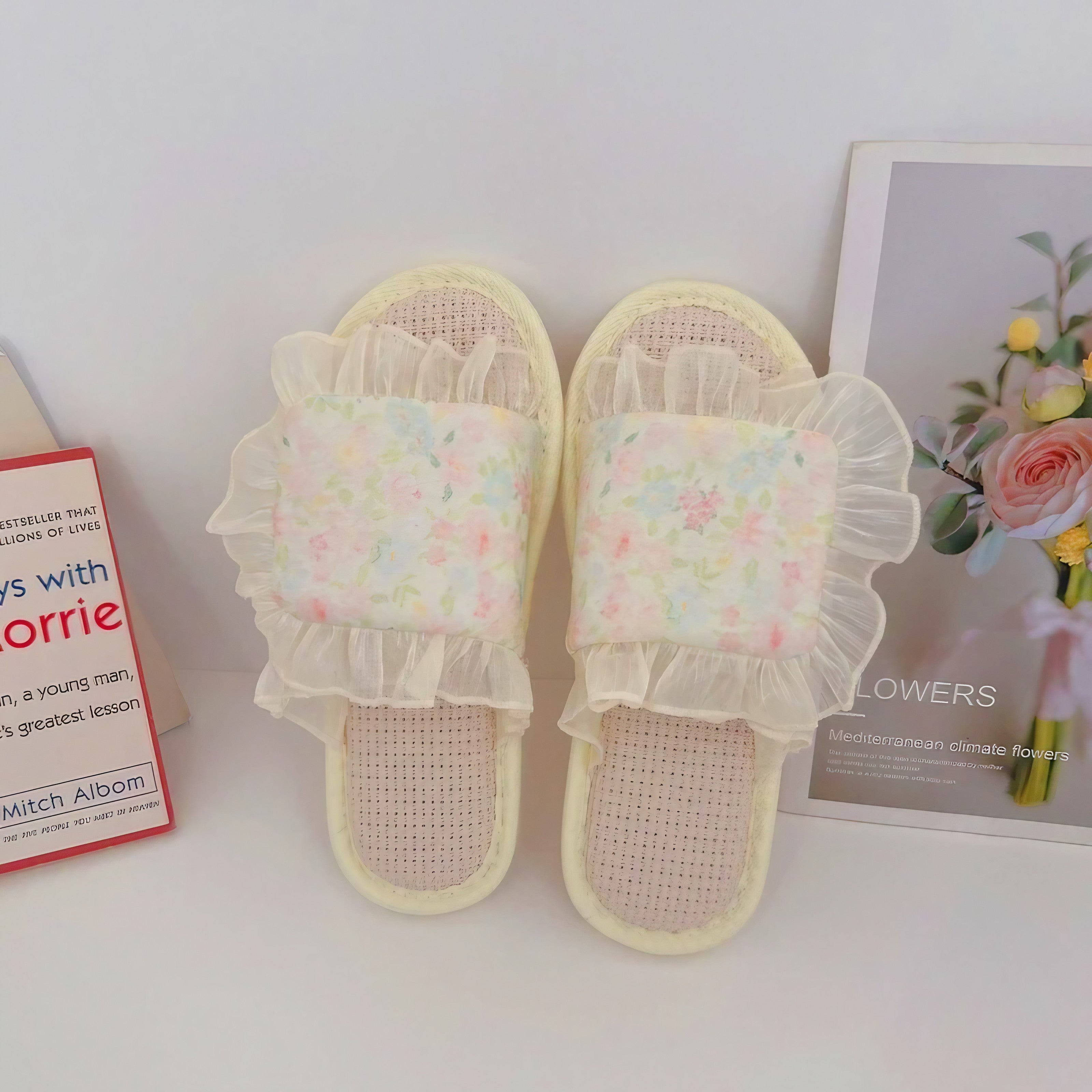 Blossom Mist Ruffle Slippers