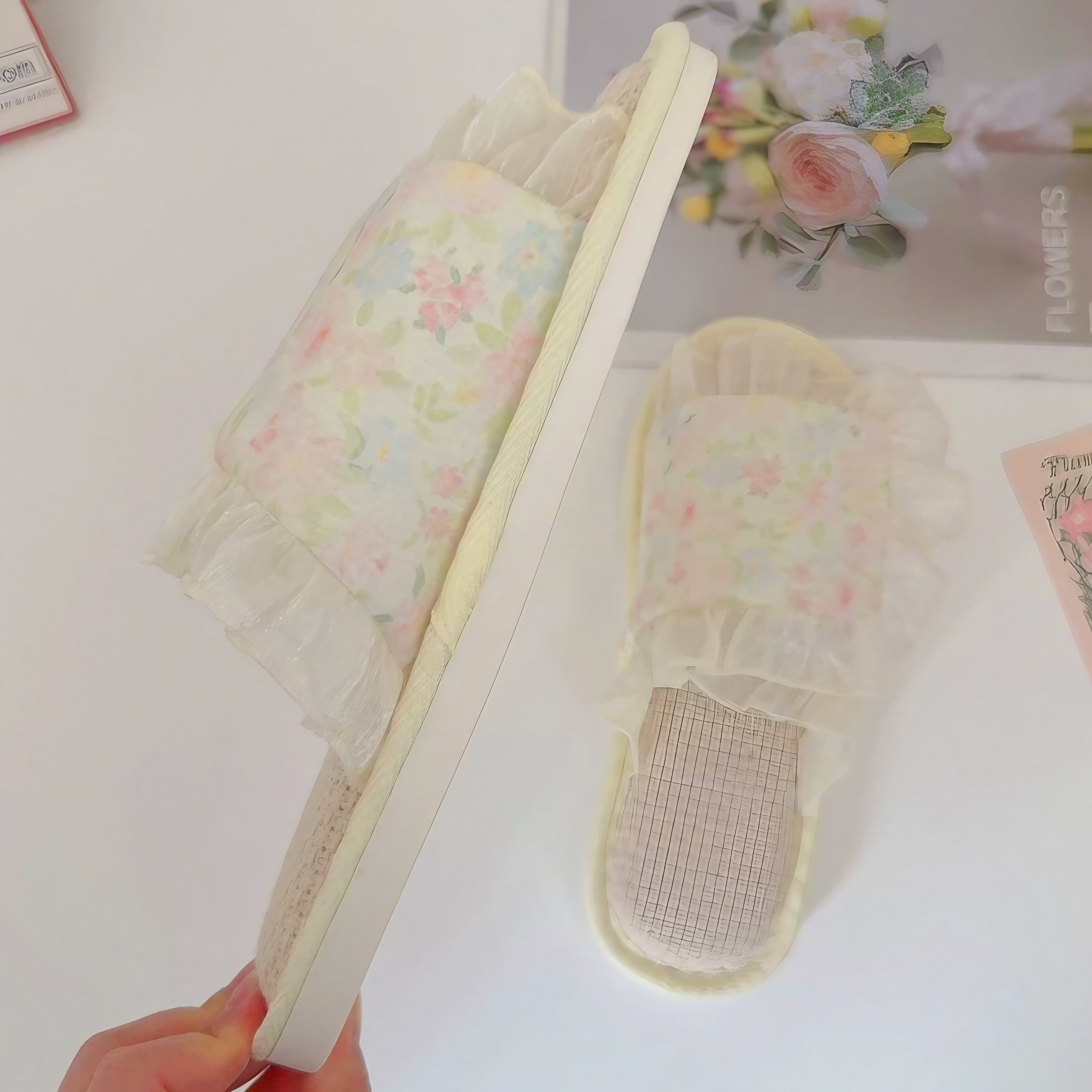 Blossom Mist Ruffle Slippers