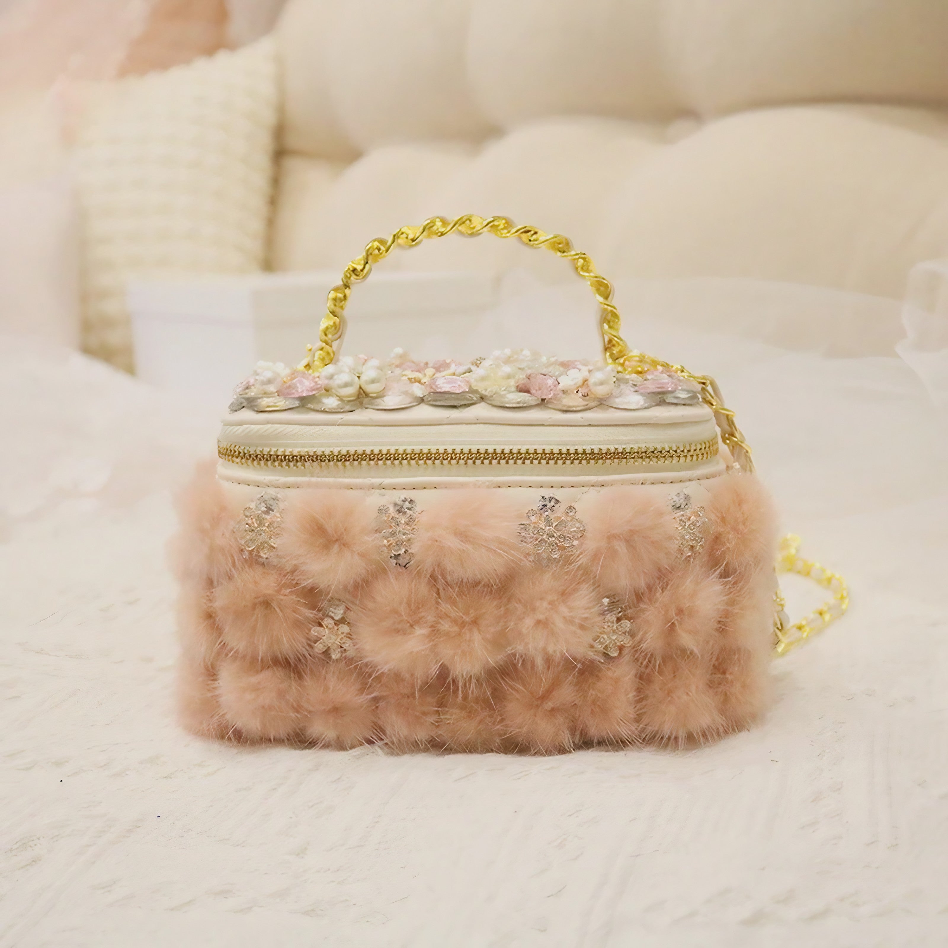 Blossom Pearl Fur Bag