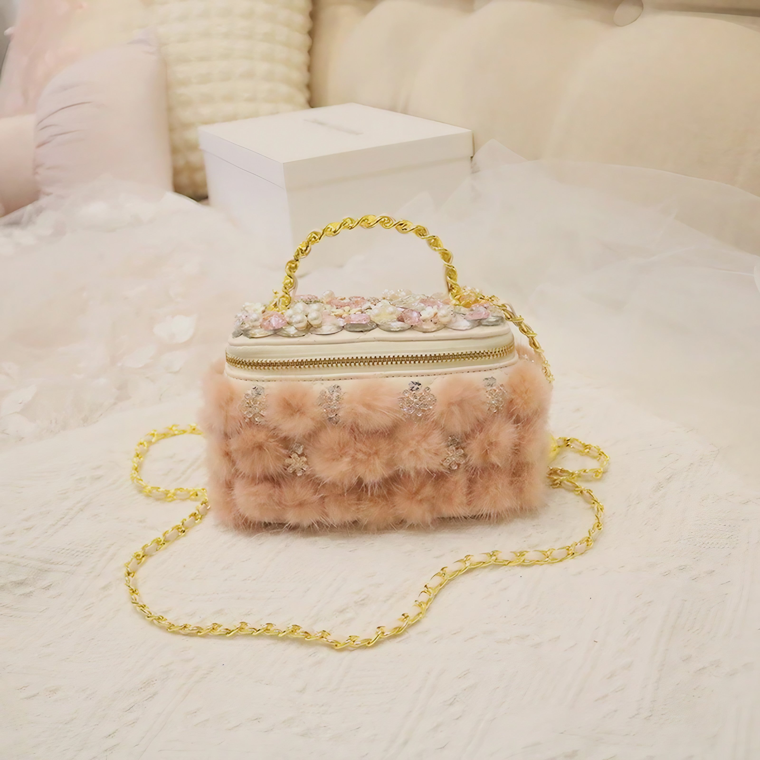 Blossom Pearl Fur Bag