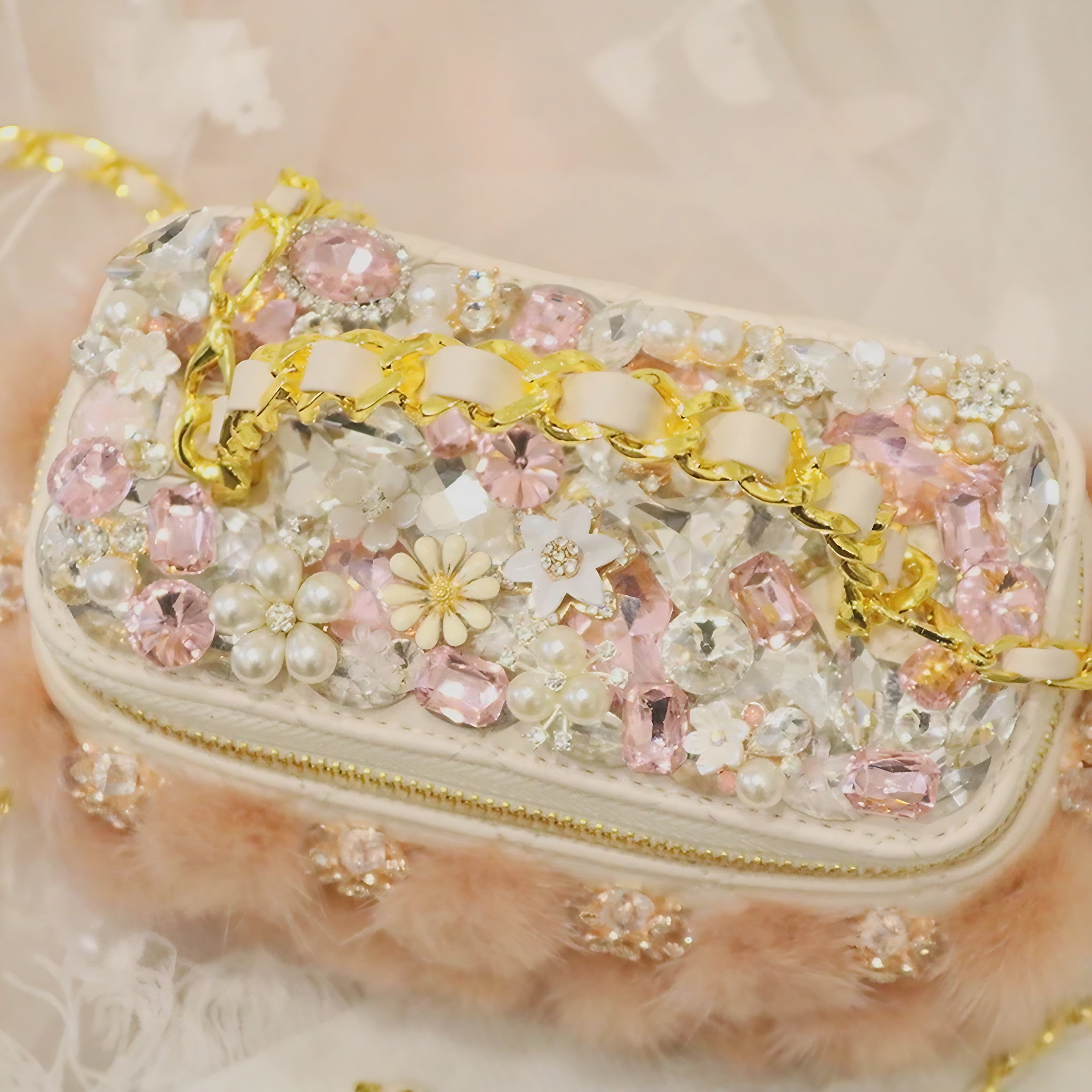 Blossom Pearl Fur Bag
