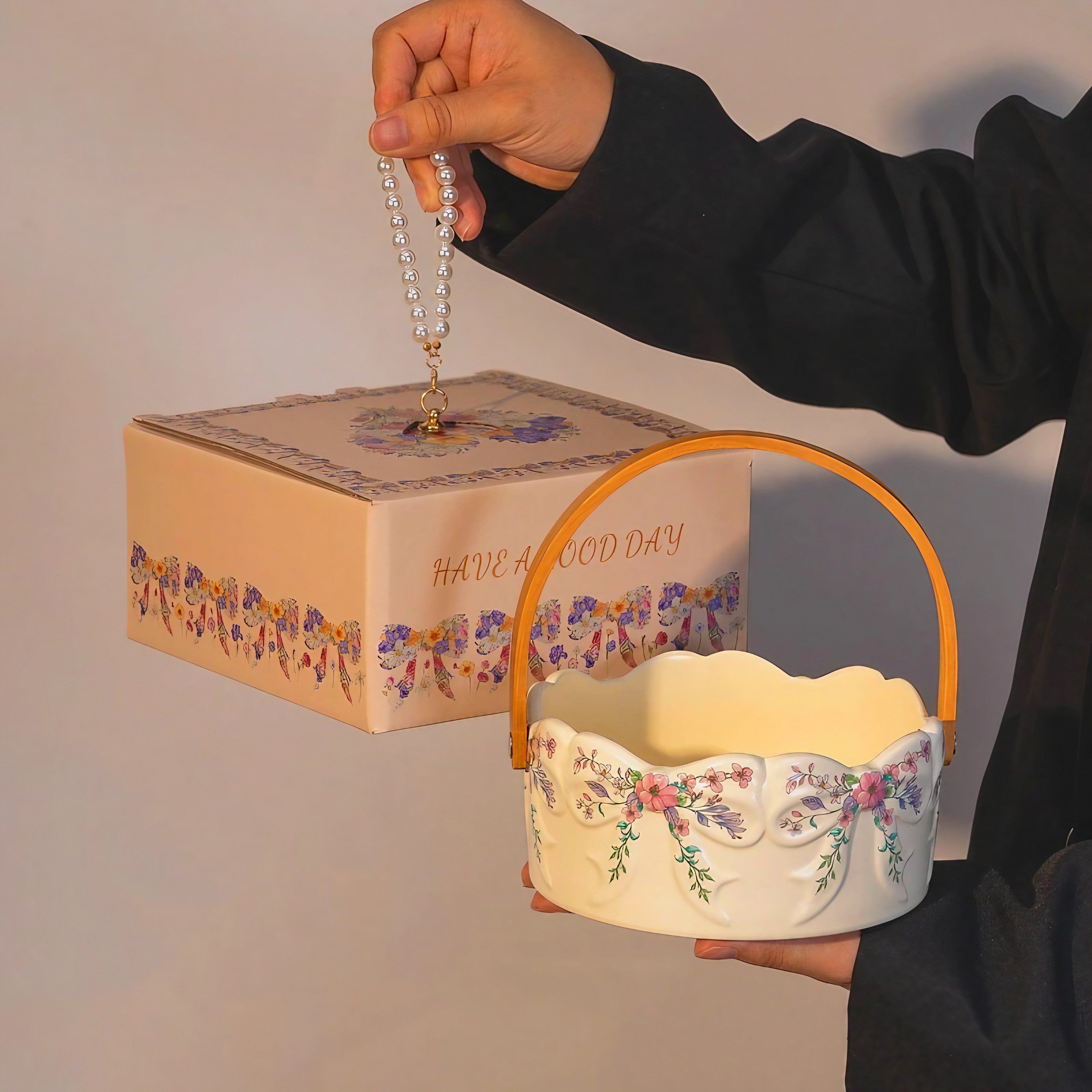 Blossom Ribbon Serving Basket