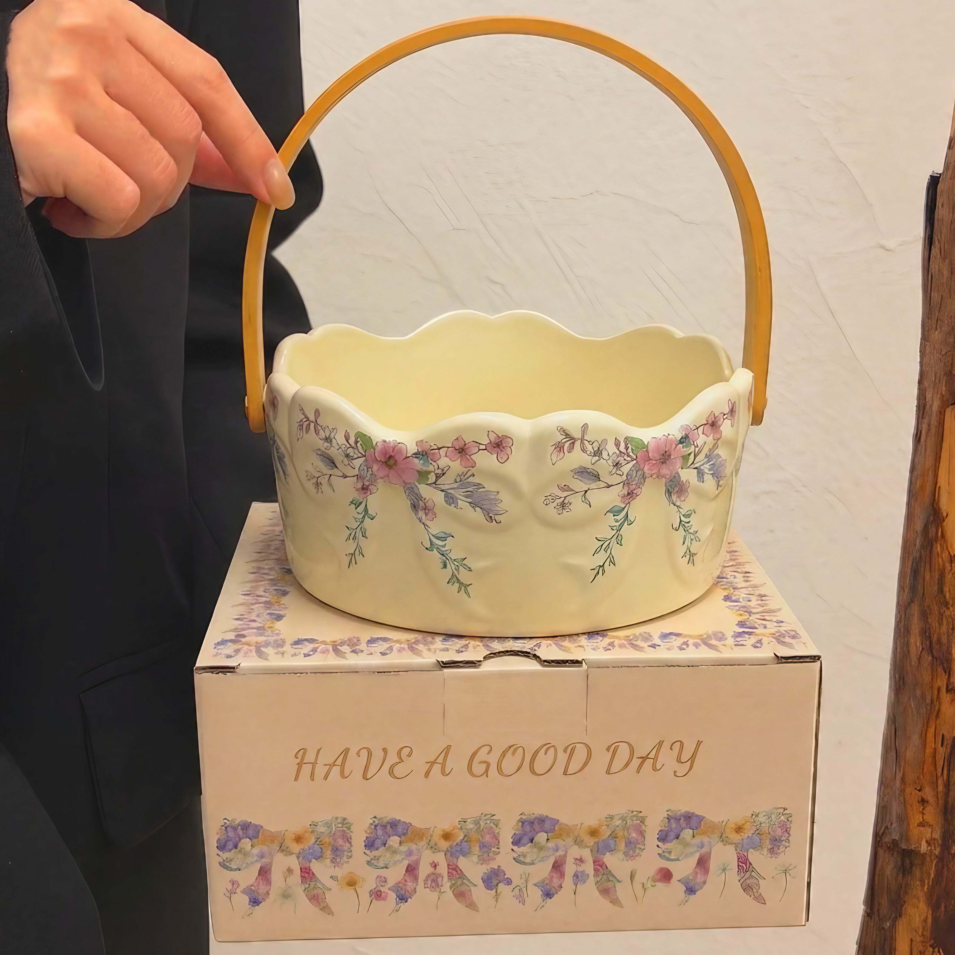 Blossom Ribbon Serving Basket