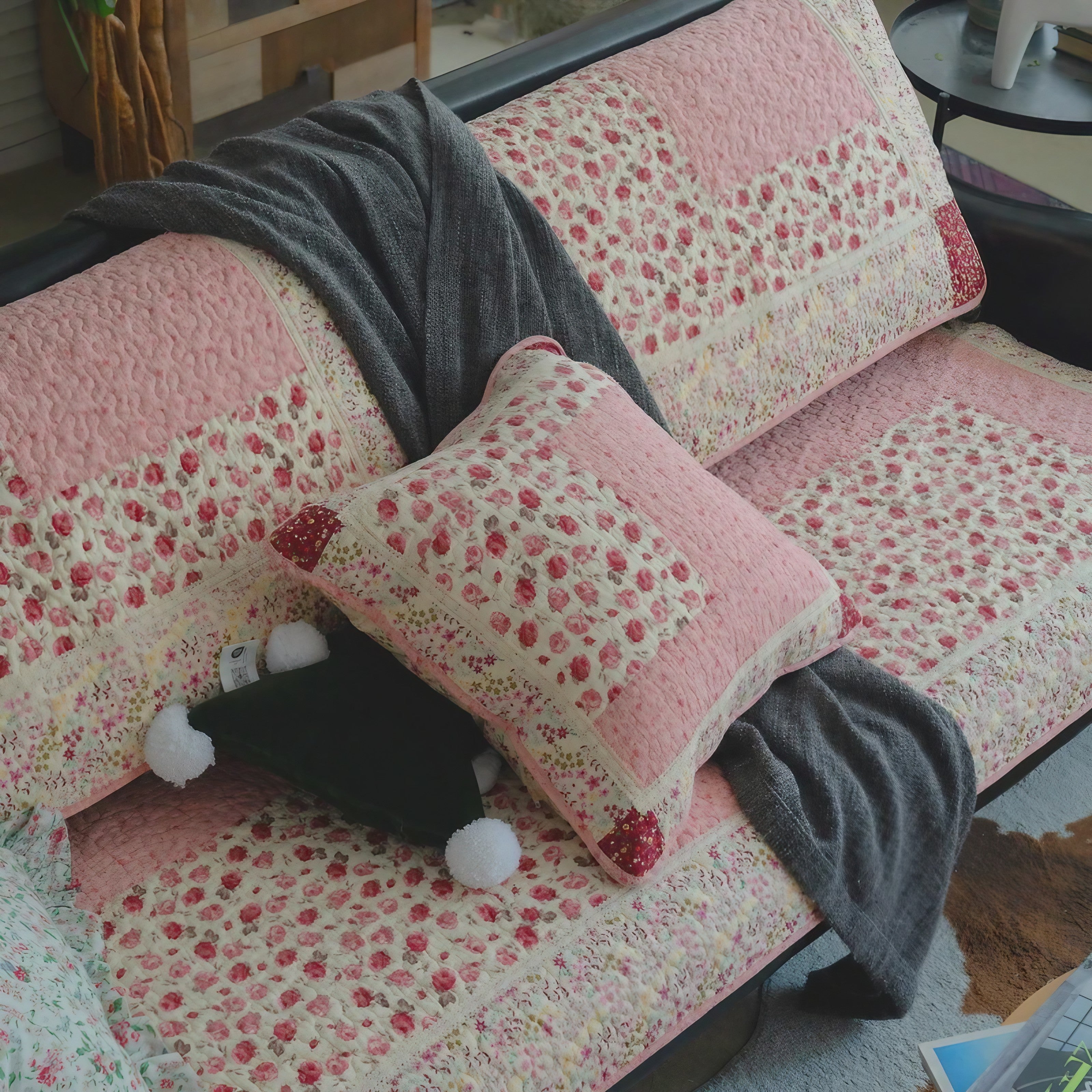 Vintage Rose Patchwork Cushion Covers