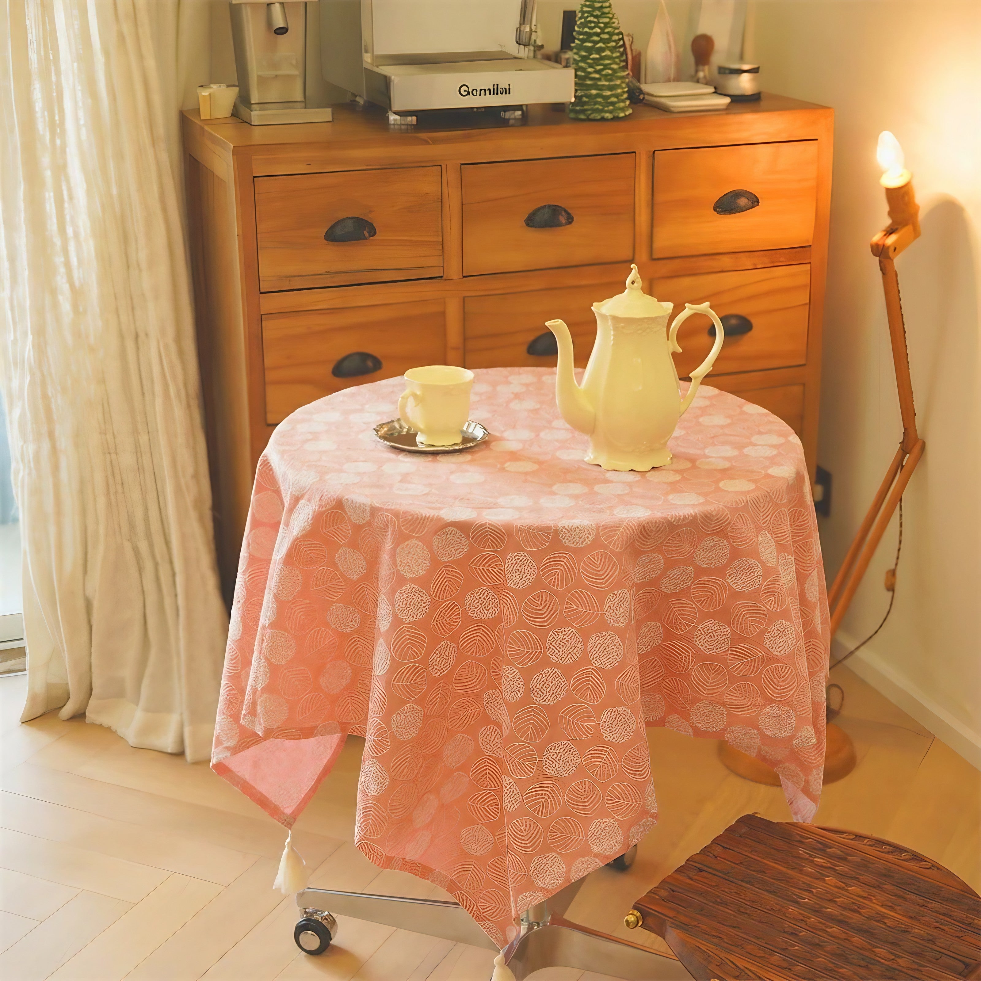 Blush Dot Tassel Tablecloth