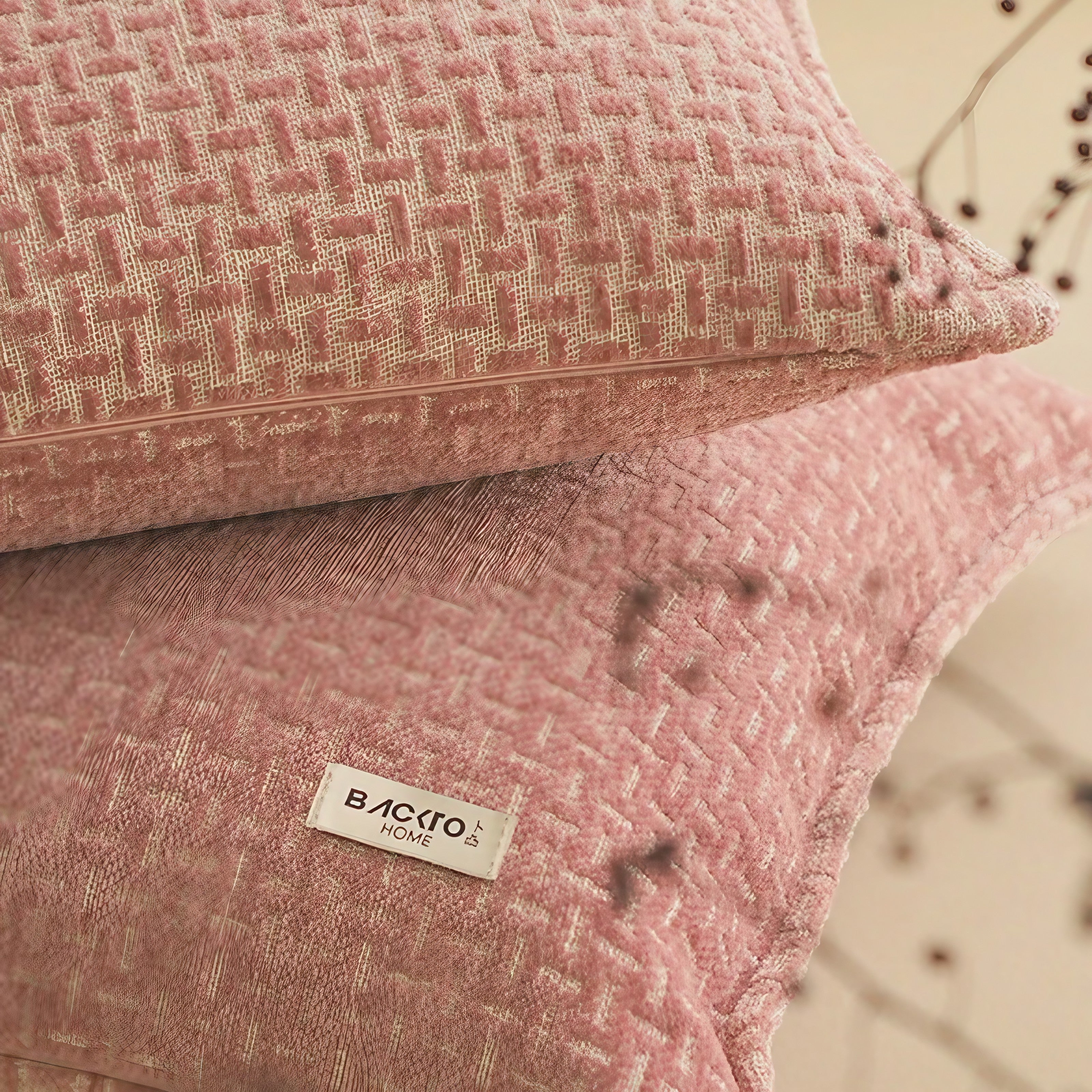 Blush Fringe Cushion Covers