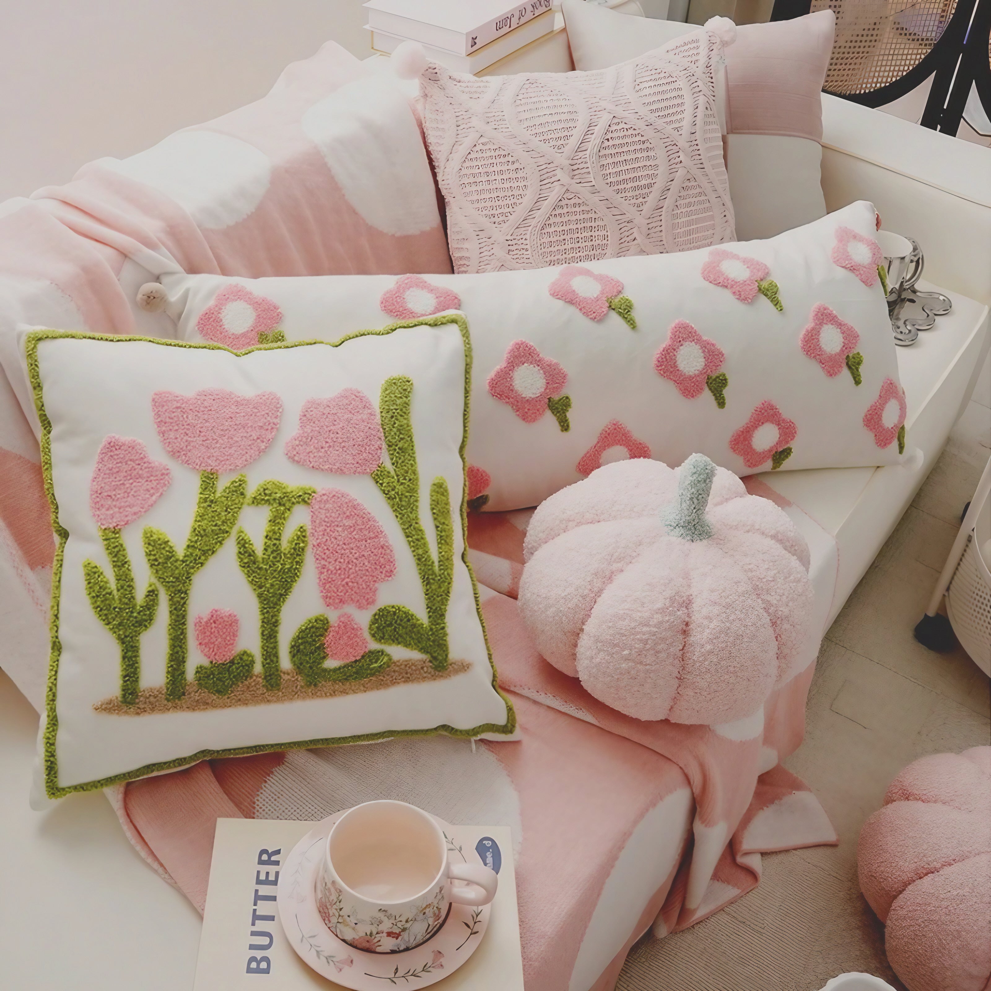 Blush Garden Cushion Cover